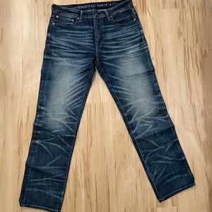 American Eagle Slm Straight Dark Indigo Wash